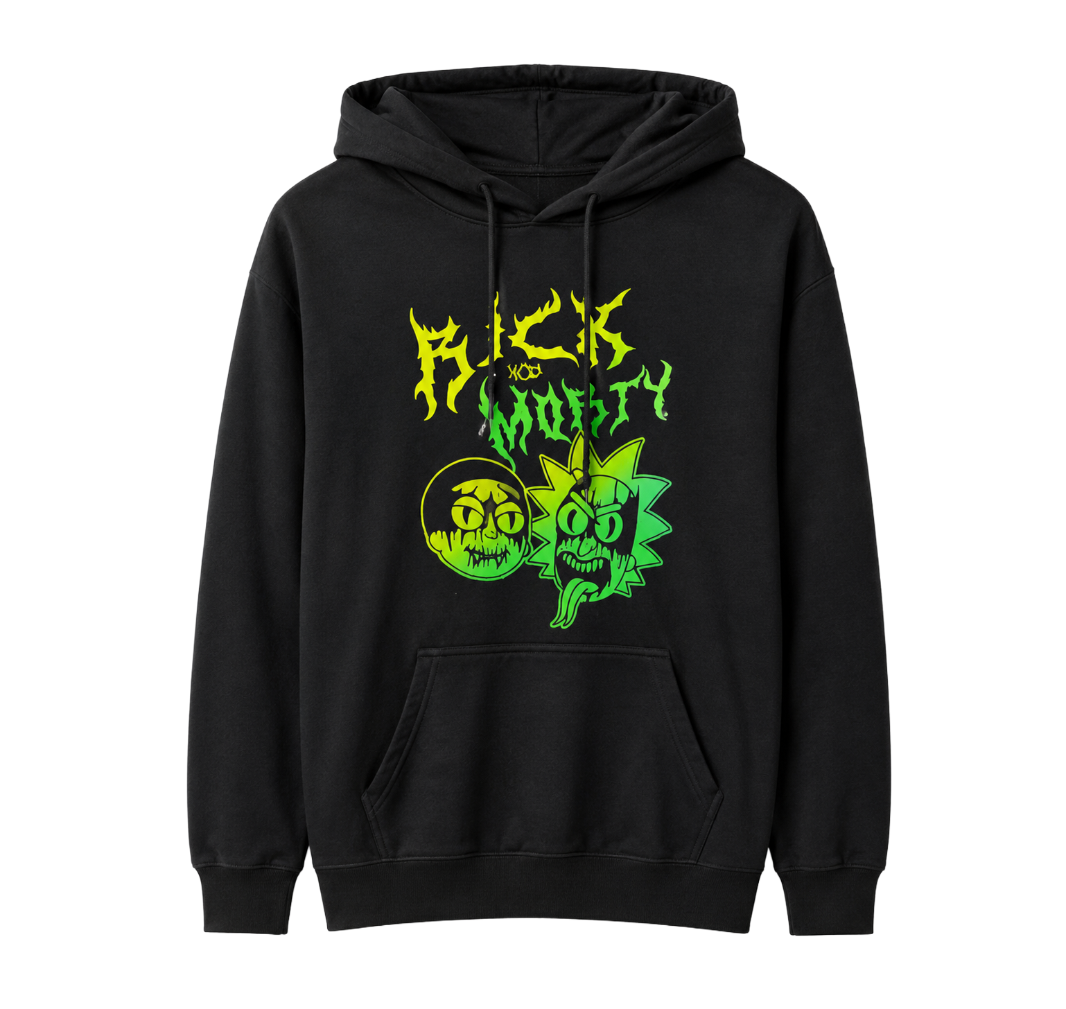 RICK AND MORTY METAL HOODIE BLACK