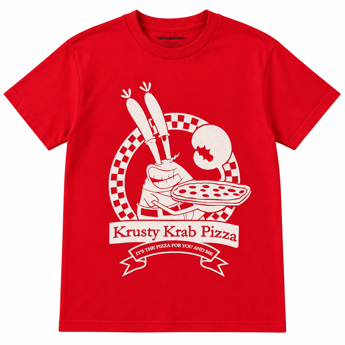 SPONGEBOB SQUAREPANTS KRUSTY KRAB PIZZA T-SHIRT RED