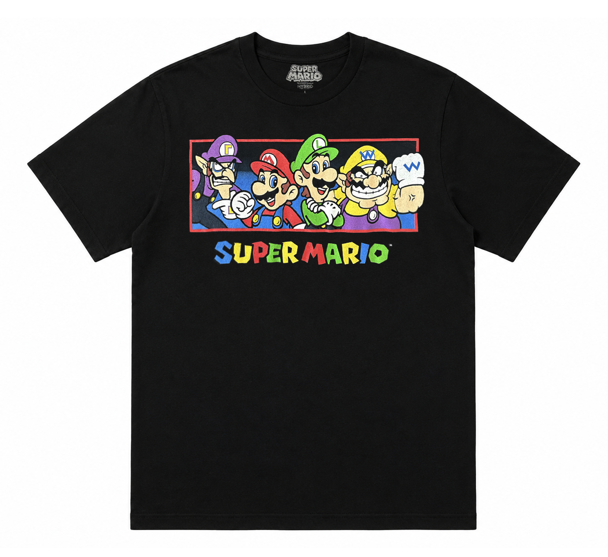 NINTENDO SUPER MARIO DOUBLE BROS T-SHIRT BLACK