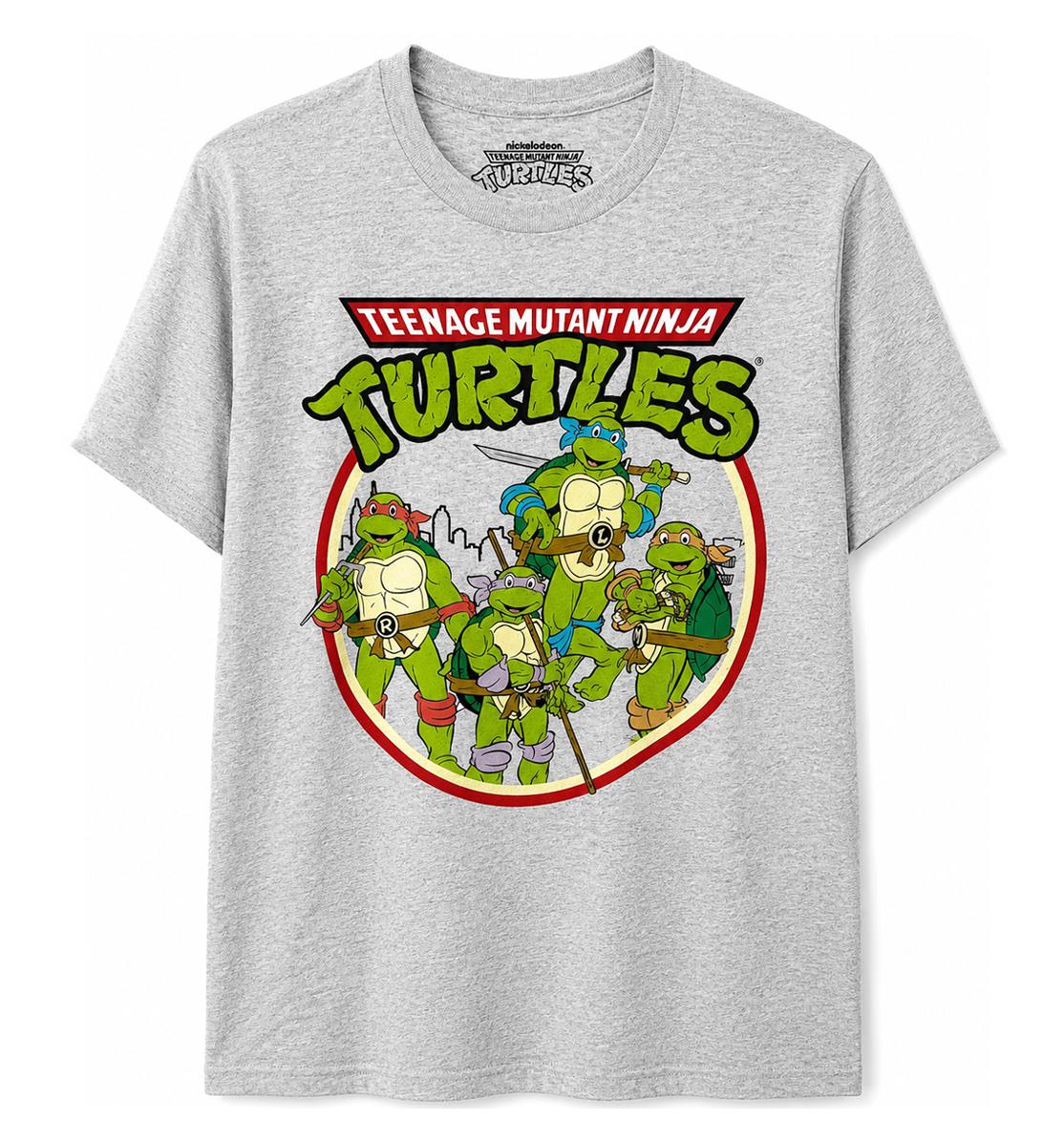 TEENAGE MUTANT NINJA TURTLES T-SHIRT HEATHER GREY