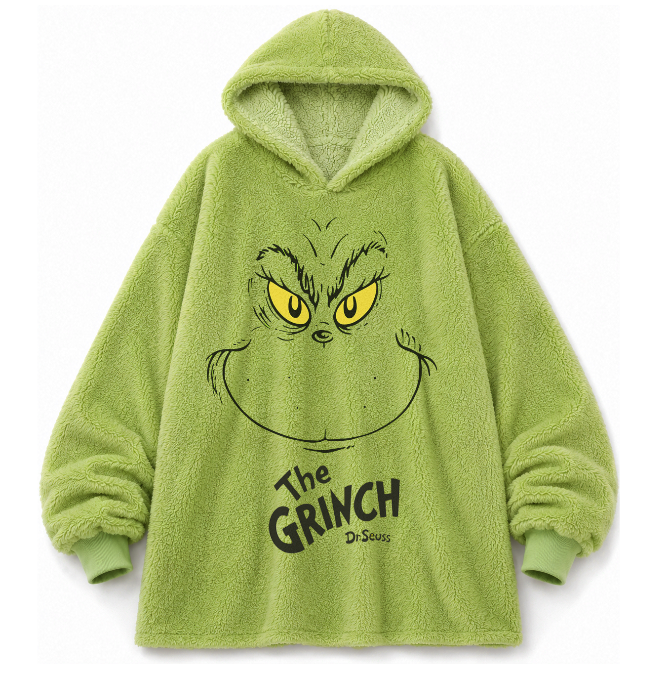DR SEUSS THE GRINCH OVERSIZED SHERPA HOODIE GREEN