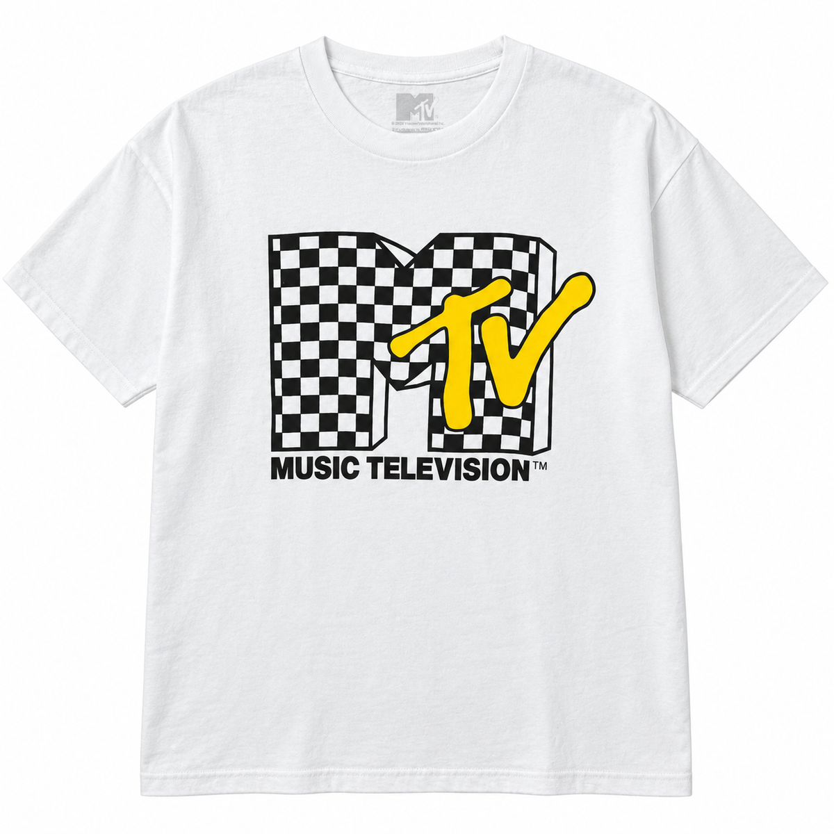 MTV MUSIC CHECKERED T-SHIRT WHITE