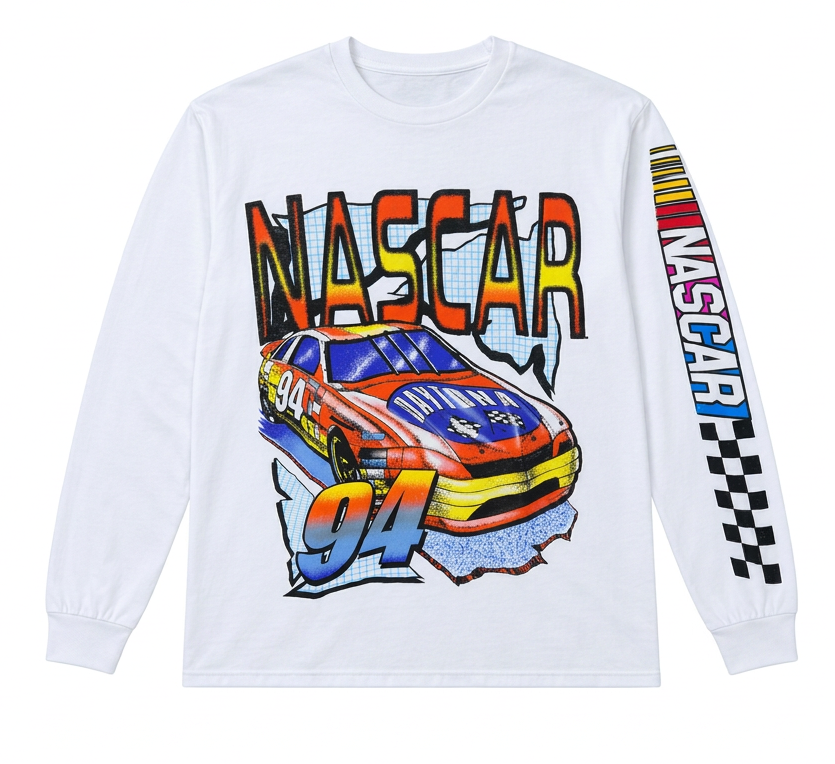 NASCAR 94 RACING LONG SLEEVE WHITE