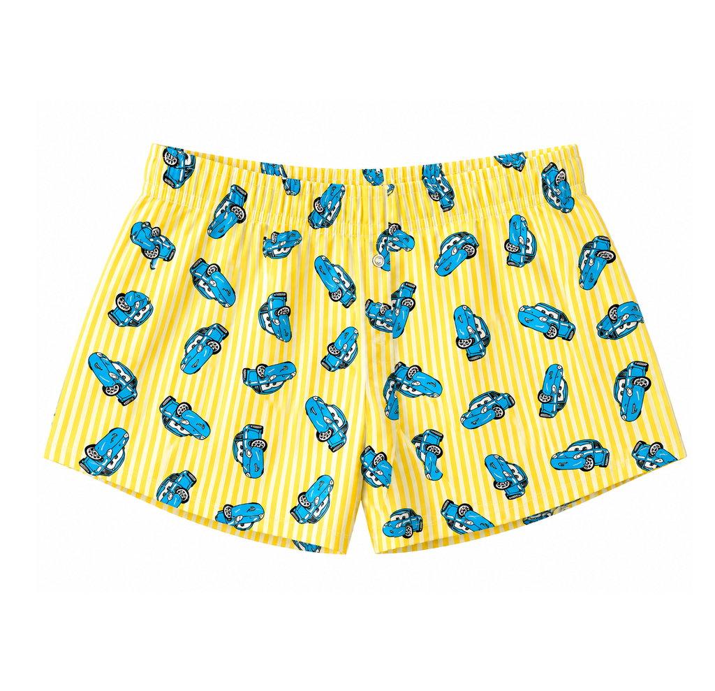 JUNIORS DISNEY SALLY STRIPES PAJAMA SHORTS YELLOW