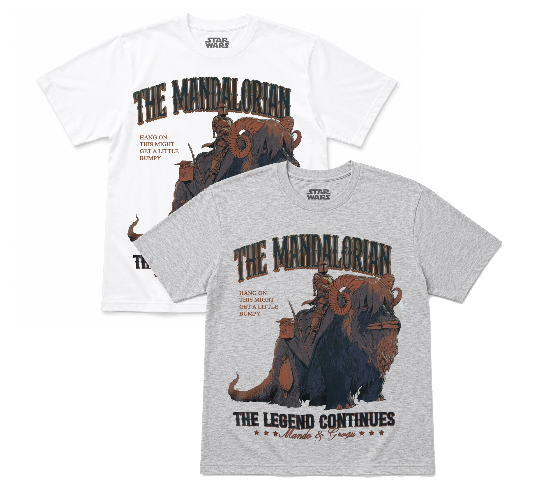 STAR WARS MANDALOREON ASSORTED T-SHIRTS GREY/WHITE