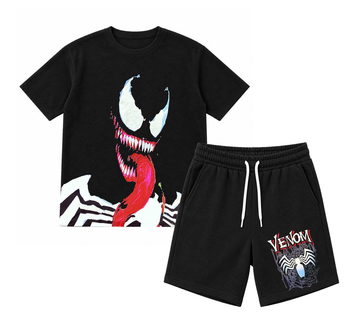MARVEL VENOM 2PC FLEECE T-SHIRT & SHORTS SET