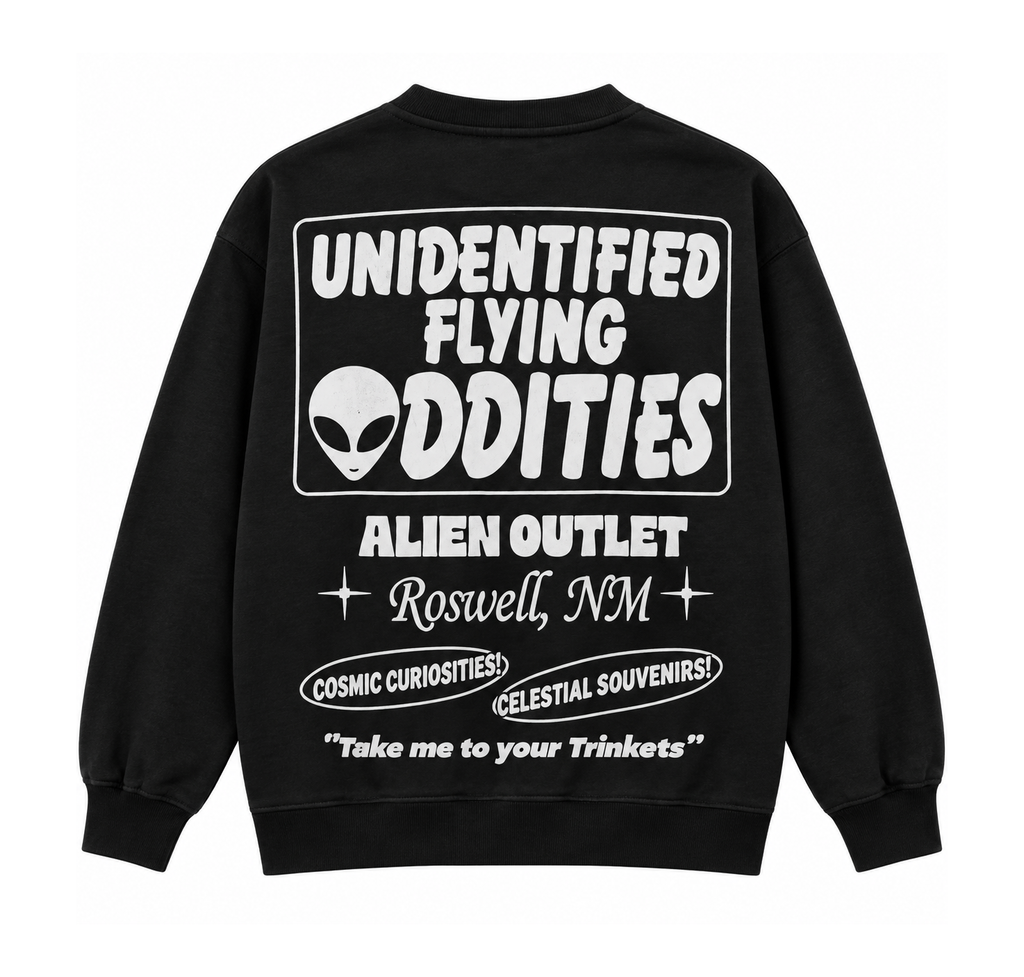 STRANGE DAZS ROSWELL ALIEN CREWNECK BLACK