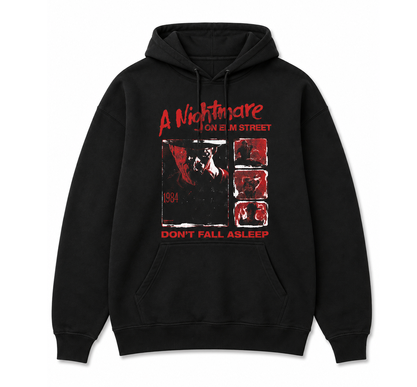 A NIGHTMARE ON ELM STREET RIPPED PHOTOS HOODIE BLACK