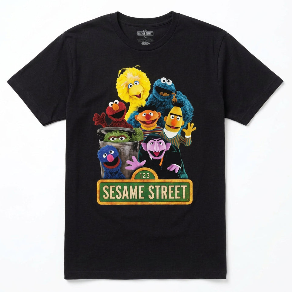 SESAME STREET 123 T-SHIRT BLACK