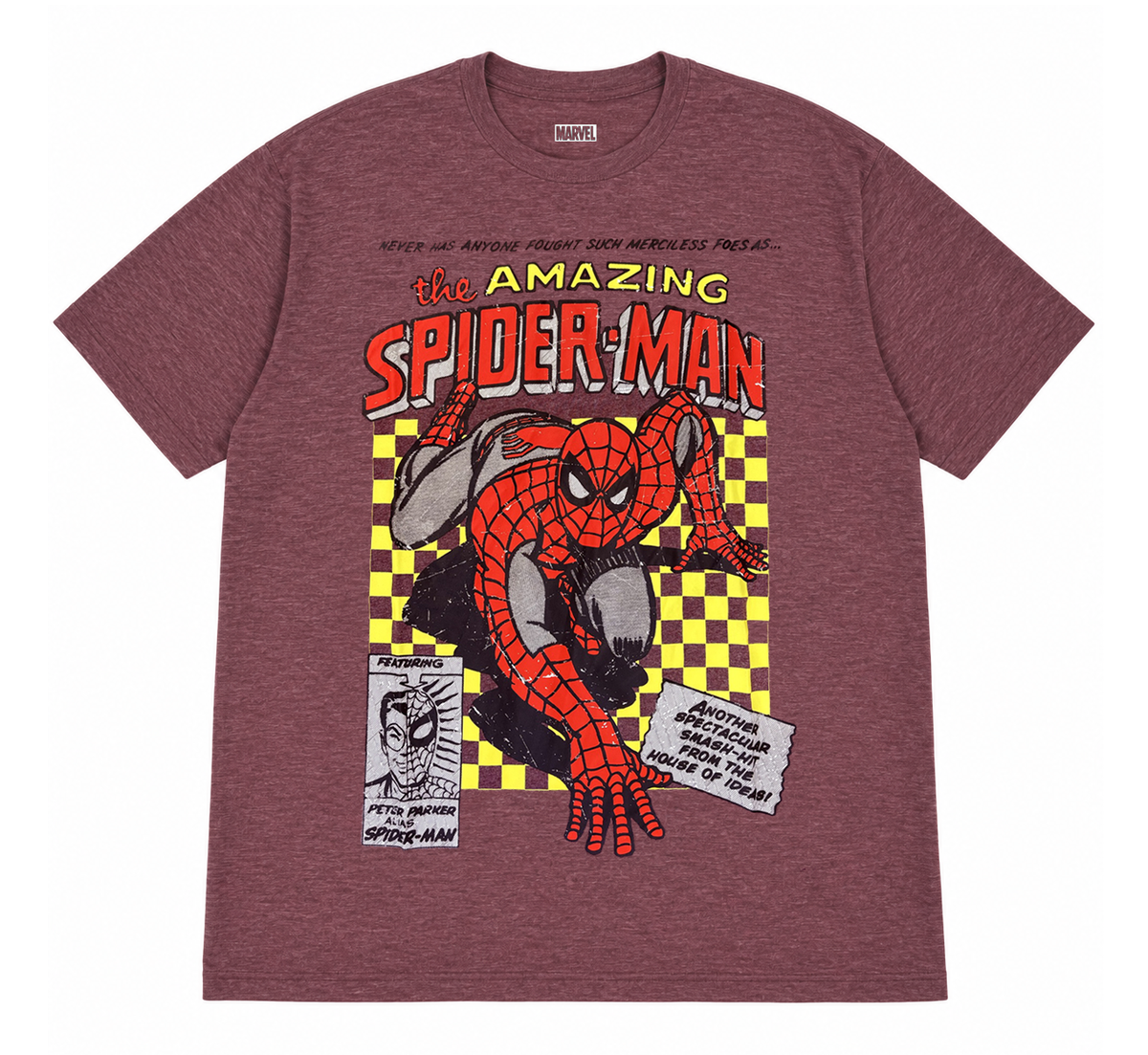 MARVEL AMAZING SPIDERMAN T-SHIRT HEATHER RED