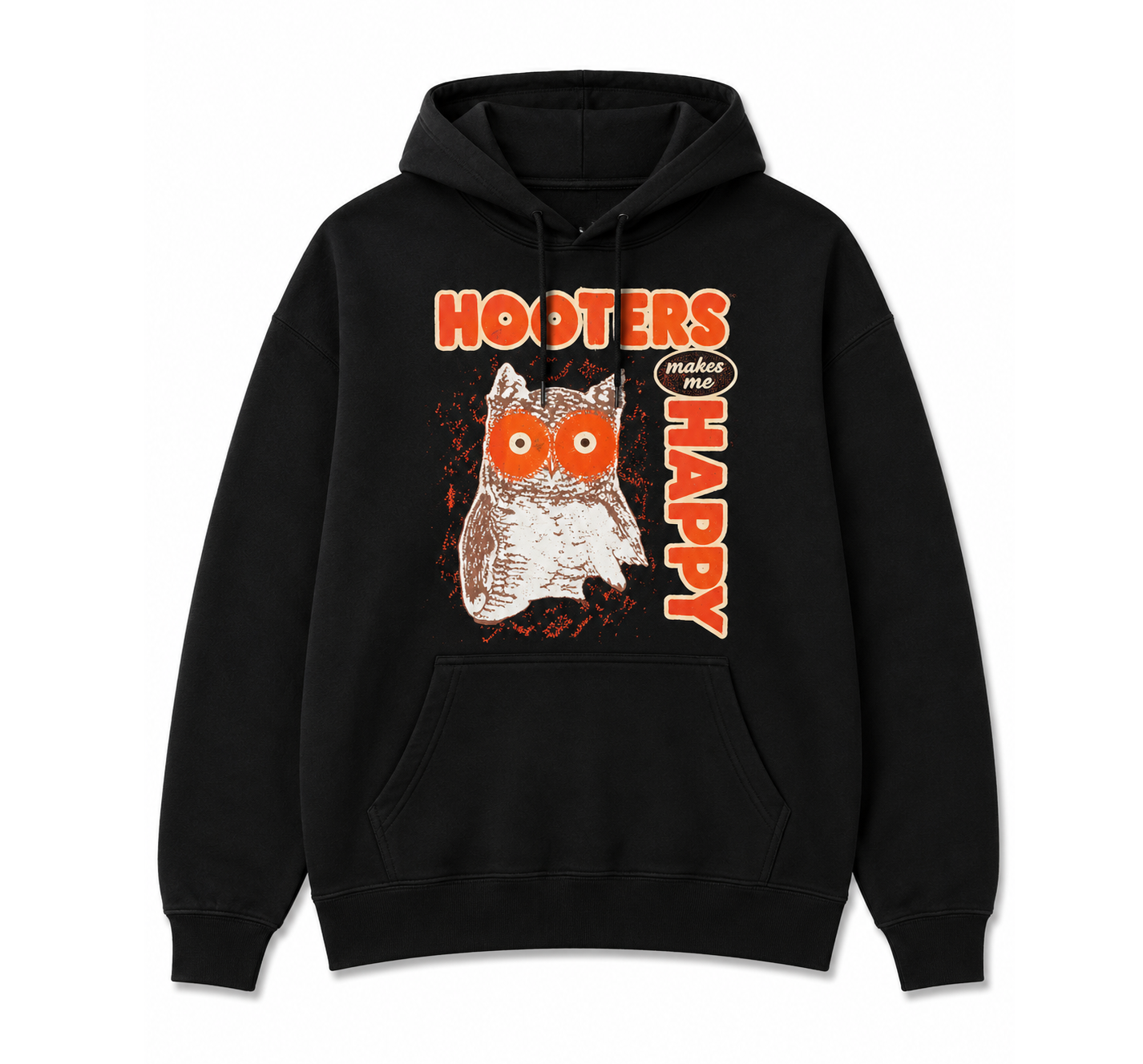 HOOTERS MAKES YOU HAPPY HOODIE BLACK