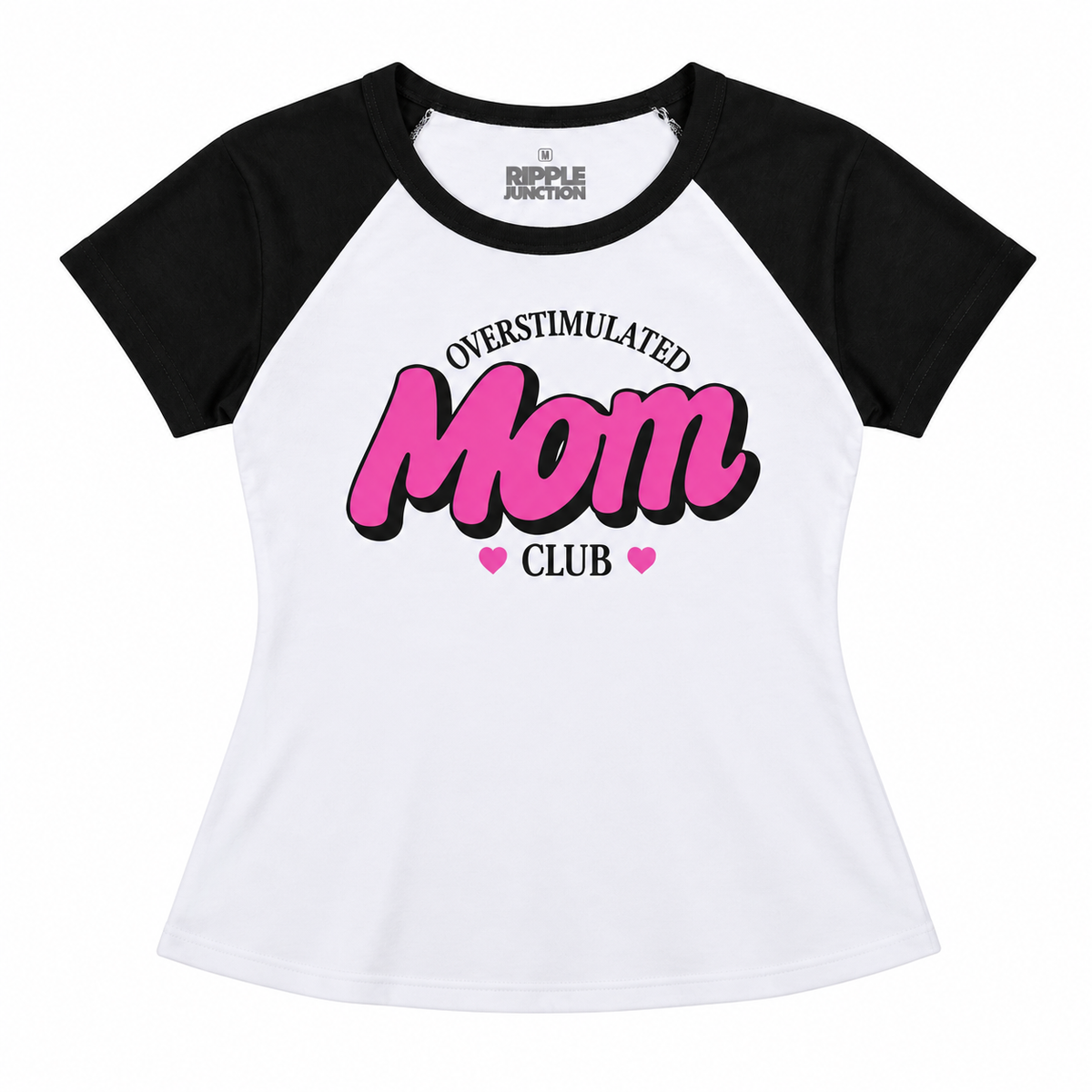 JUNIORS OVERSTIMULATED MOMS CLUB T-SHIRT