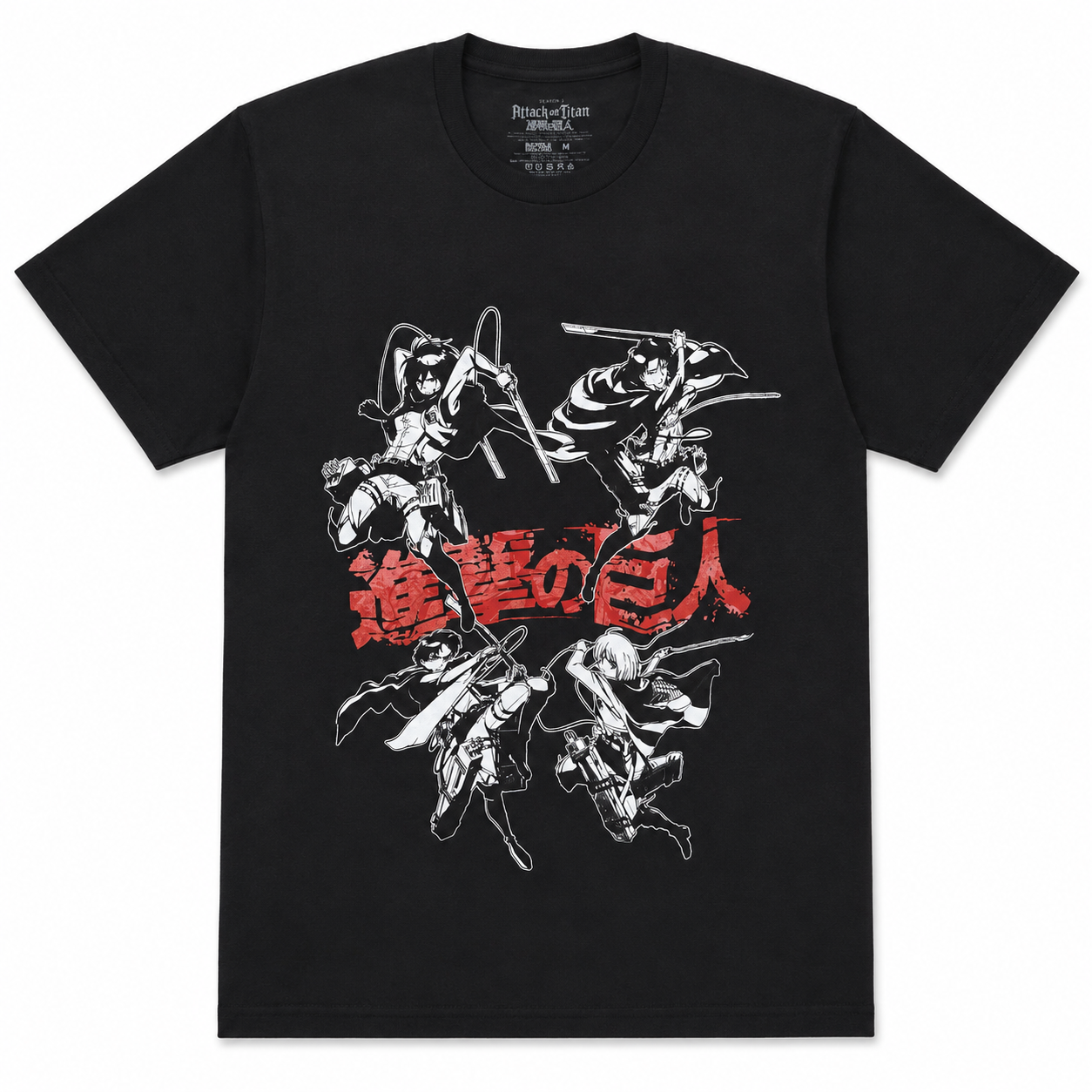 ATTACK ON TITAN ANIME LOGO T-SHIRT BLACK