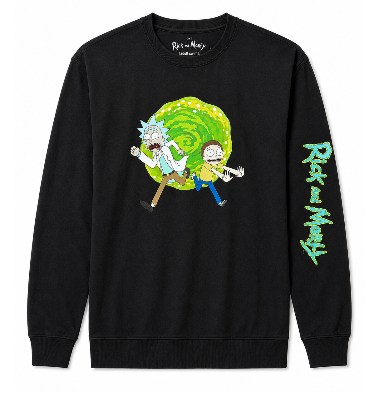 RICK AND MORTY PORTAL LOGO CREWNECK BLACK RMBW4104