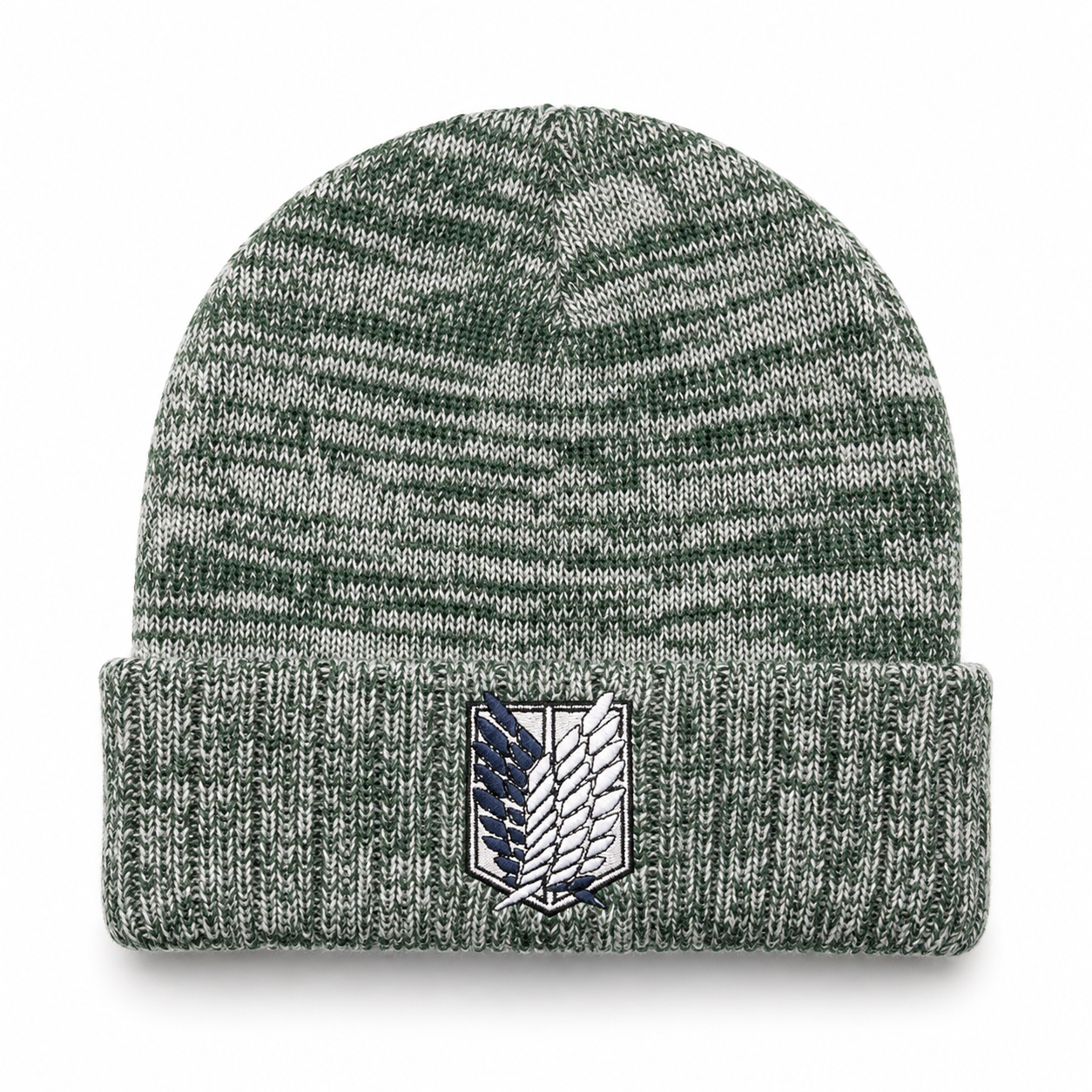 ATTACK ON TITAN 4 WINGS BEANIE MARLED GREEN