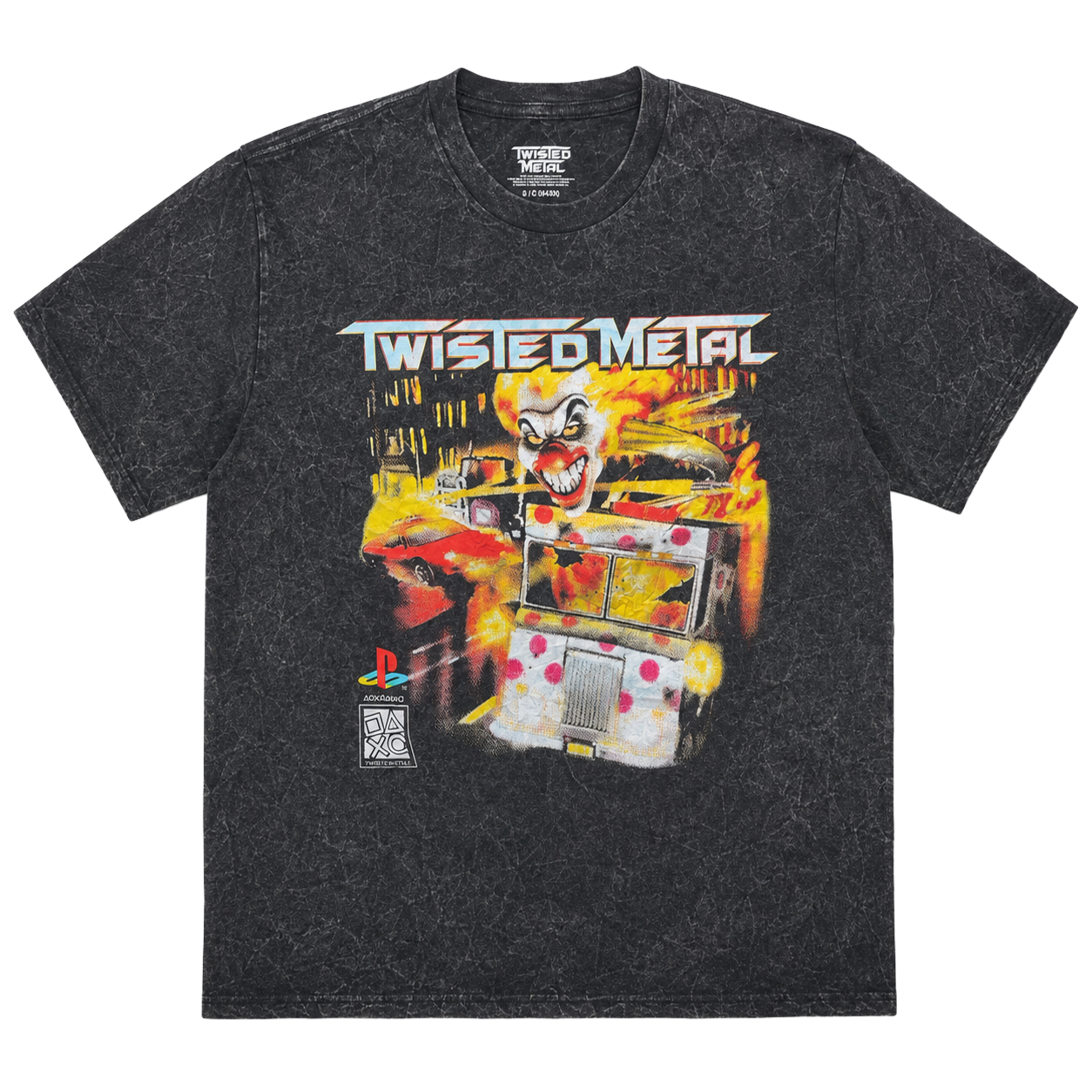 TWISTED METAL ARTWORK T-SHIRT BLACK MINERAL WASH