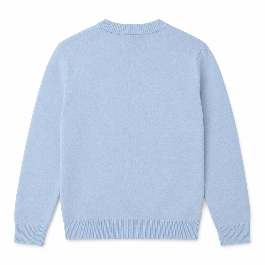 RICK AND MORTY HOLIDAY PARTY KNIT SWEATER LT BLUE
