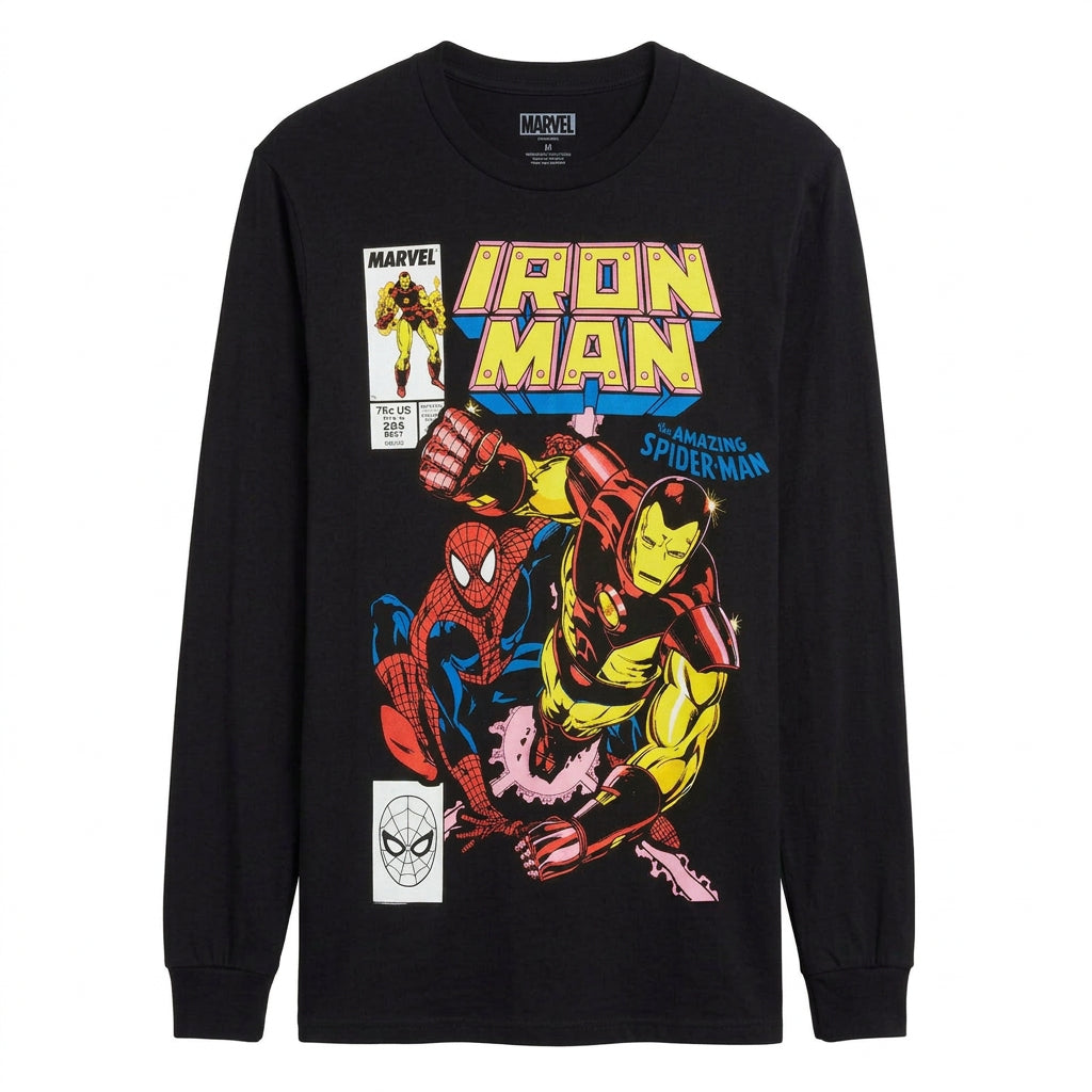 MARVEL IRON MAN LONG SLEEVE SHIRT BLACK