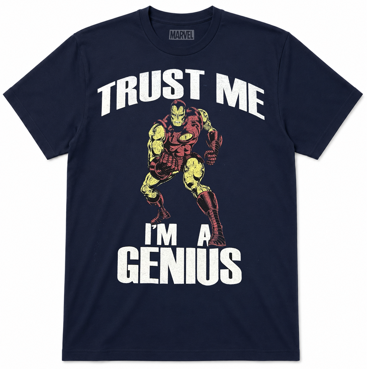 MARVEL IRON MAN TRUST ME T-SHIRT NAVY