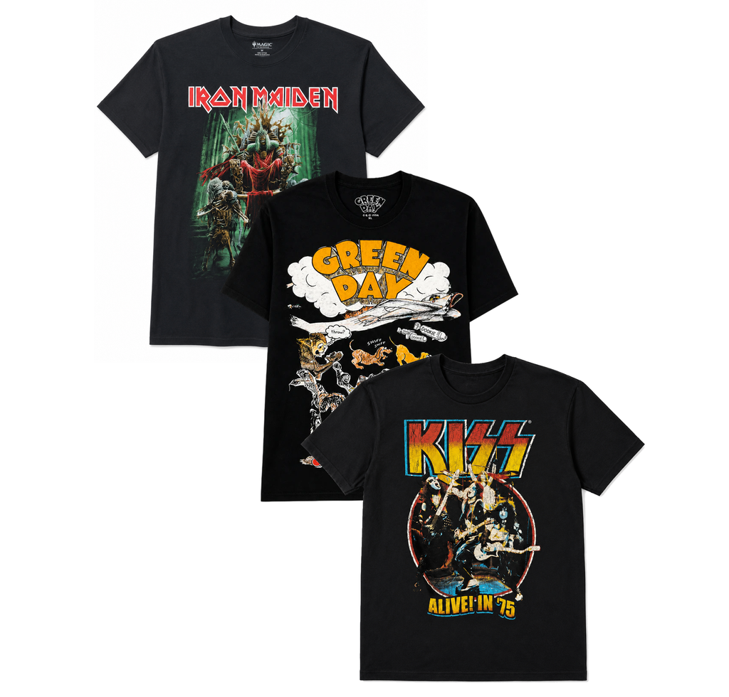 ASSORTED ROCK MUSIC T-SHIRTS MULTI