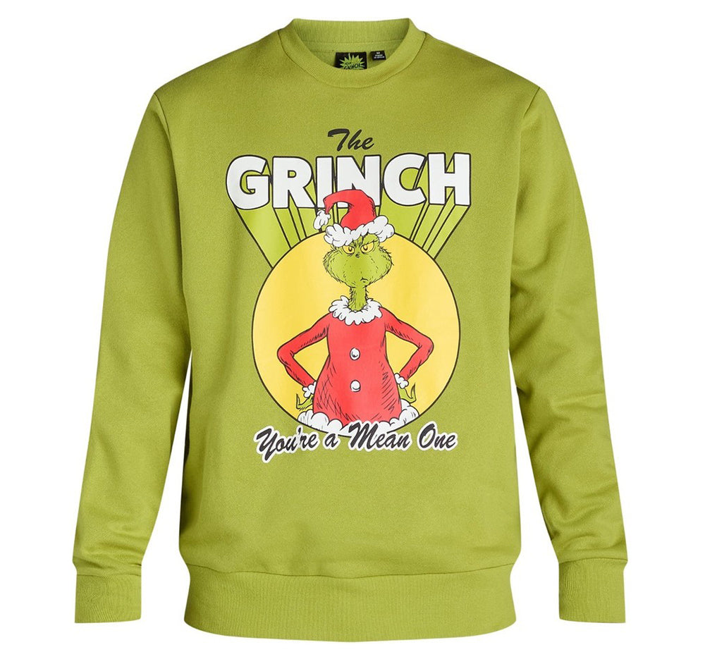 DR SEUSS GRINCH YOU'RE A MEAN ONE CREWNECK GREEN