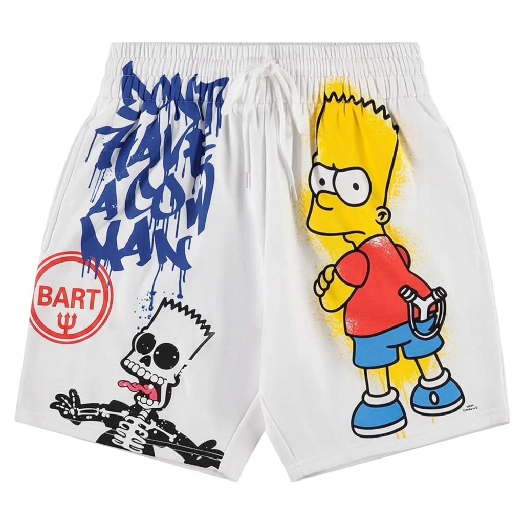 THE SIMPSONS BART GRAFFITI SWEATSHORTS WHITE