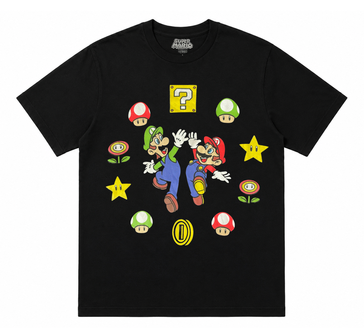 NINTENDO SUPER MARIO SMASH BROS T-SHIRT BLACK