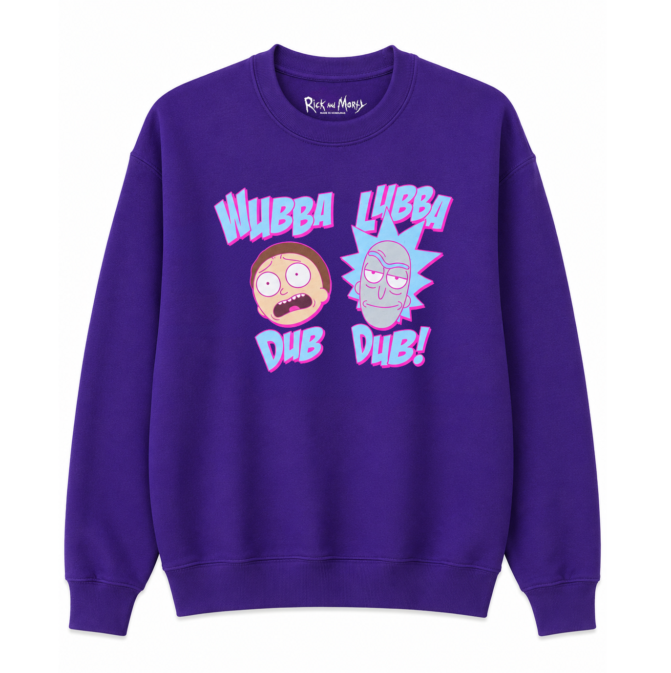 RICK AND MORTY WUBBA LUBBA CREWNECK PURPLE